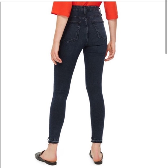 Topshop Moto Jamie Step Hem High Waist Ankle Grazer Slim Jeans - Picture 2 of 8